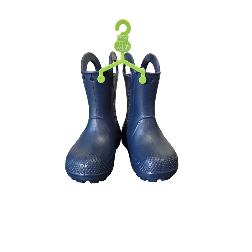 Crocs Handle It Rain Boot Navy Blue Toddler Kids Waterproof Boots 211056-410 C9